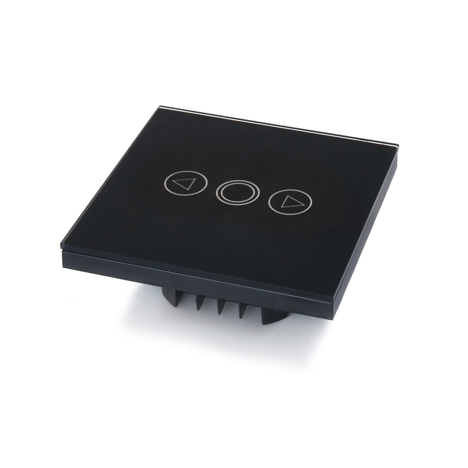 Intrerupator cu touch, Zola®, negru, functie de reglare a intensitatii, butoane iluminate, panou sticla, 8.6x8.6x3.3 cm Intrerupator cu touch, Zola®, negru, functie de reglare a intensitatii, butoane iluminate, panou sticla, 8.6x8.6x3.3 cm